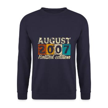 Edition Limitée Août 2007 Anniversaire - Cadeau - Sweat-shirt Unisexe - marine - Devant - Alina (178cm) & Michal (187cm)