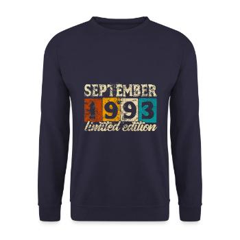 Limited Edition September 1993 Geburtstag Geschenk - Unisex Pullover - Navy - Vorne - Alina (178cm) & Michal (187cm)