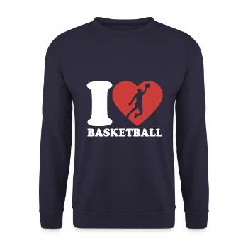 I Love Basketball - Heart - Hobby - Unisex Sweatshirt - navy - Front - Alina (178cm) & Michal (187cm)