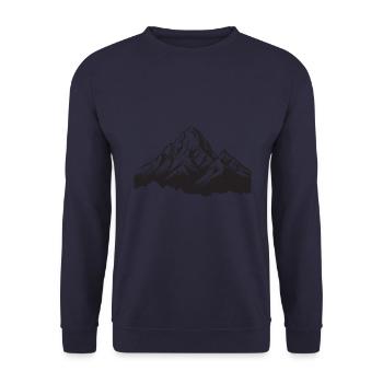 Mountains Grafik - Unisex Pullover - Navy - Vorne - Alina (178cm) & Michal (187cm)