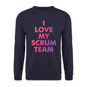 J'aime mon équipe de mêlée - Sweat-shirt Unisexe - marine - Devant - Alina (178cm) & Michal (187cm)