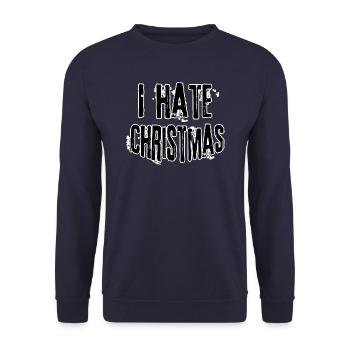 I hate christmas - Unisex Pullover - Navy - Vorne - Alina (178cm) & Michal (187cm)