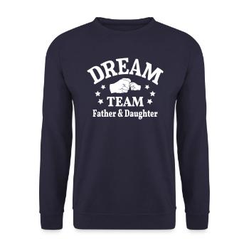 Father Daughter Team Daddy Daughters Dream Team Faust - Unisex Sweatshirt - navy - Front - Alina (178cm) & Michal (187cm)