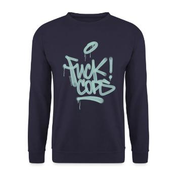 Fuck Corps Acab Graffiti T Shirt - Unisex Pullover - Navy - Vorne - Alina (178cm) & Michal (187cm)