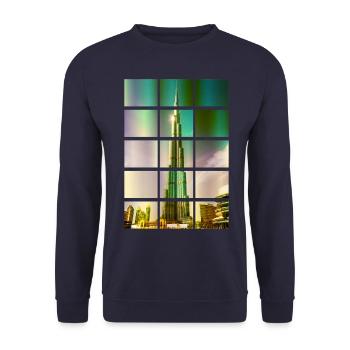 Dubai Burj Khalifa United Arab Emirates - Unisex Sweatshirt - navy - Front - Alina (178cm) & Michal (187cm)