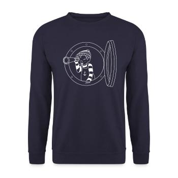 sailor the son - Unisex Sweatshirt - navy - Front - Alina (178cm) & Michal (187cm)