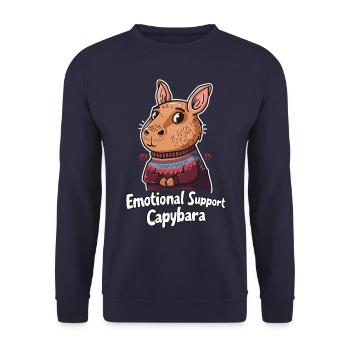 Emotional Support Capybara - Unisex Pullover - Navy - Vorne - Alina (178cm) & Michal (187cm)