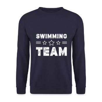 Swimming Team - Unisex Sweatshirt - navy - Front - Alina (178cm) & Michal (187cm)