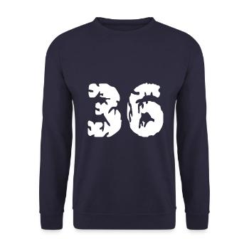 36 Number Jersey - Unisex Sweatshirt - navy - Front - Alina (178cm) & Michal (187cm)