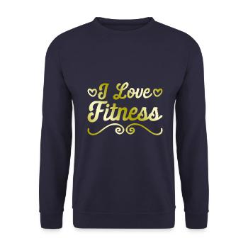 I love fitness - Unisex Sweatshirt - navy - Front - Alina (178cm) & Michal (187cm)