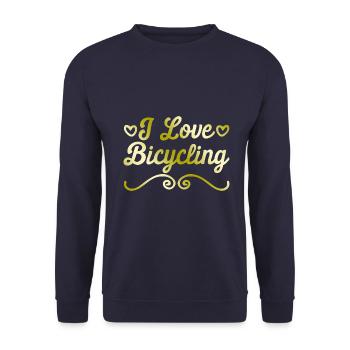 I love cycling - Unisex Sweatshirt - navy - Front - Alina (178cm) & Michal (187cm)
