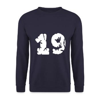 19 Zahl Trikot - Unisex Pullover - Navy - Vorne - Alina (178cm) & Michal (187cm)