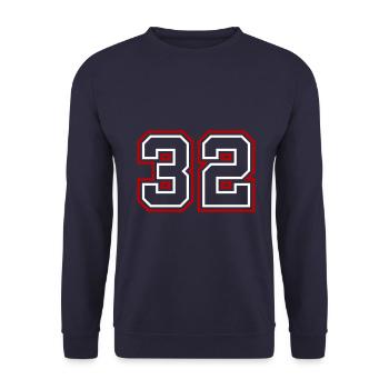 32 Number number - Unisex Sweatshirt - navy - Front - Alina (178cm) & Michal (187cm)