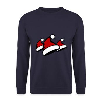 Bonnet de Noël chapeau de père Noël - Sweat-shirt Unisexe - marine - Devant - Alina (178cm) & Michal (187cm)