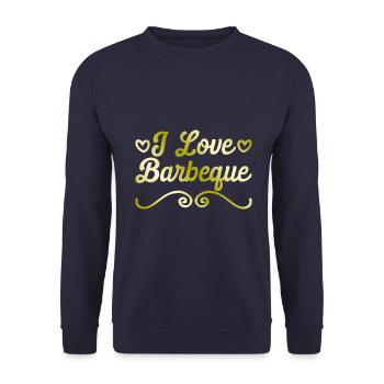 Ich liebe Barbeque - Unisex Pullover - Navy - Vorne - Alina (178cm) & Michal (187cm)