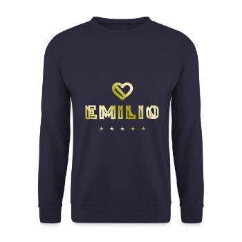 Emilio Herz - Unisex Pullover - Navy - Vorne - Alina (178cm) & Michal (187cm)