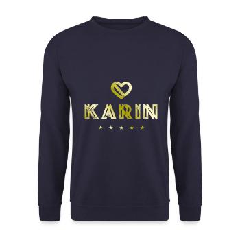 Karin Herz - Sweat-shirt Unisexe - marine - Devant - Alina (178cm) & Michal (187cm)