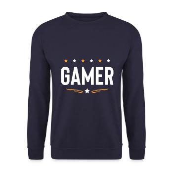 Gamer Beruf - Unisex Pullover - Navy - Vorne - Alina (178cm) & Michal (187cm)