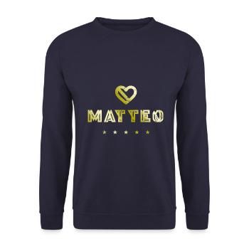 Matteo Herz - Sweat-shirt Unisexe - marine - Devant - Alina (178cm) & Michal (187cm)