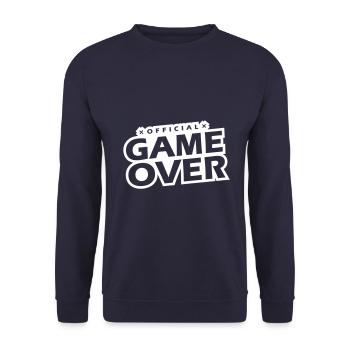Game Over Slogan - Sweat-shirt Unisexe - marine - Devant - Alina (178cm) & Michal (187cm)