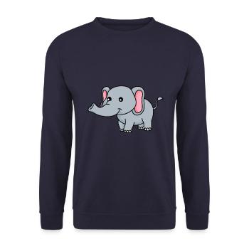Elephant Comic - Unisex Sweatshirt - navy - Front - Alina (178cm) & Michal (187cm)