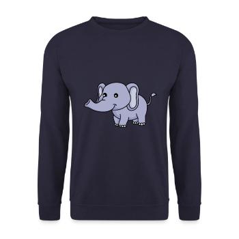 Elephant Comic - Unisex Sweatshirt - navy - Front - Alina (178cm) & Michal (187cm)