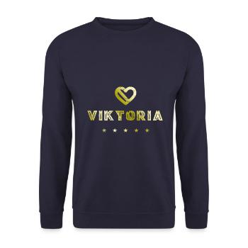 Viktoria Herz - Sweat-shirt Unisexe - marine - Devant - Alina (178cm) & Michal (187cm)