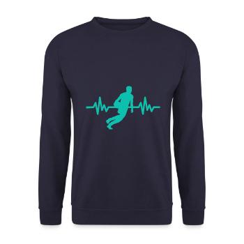 Haertbeat Basketball - USA - Team Sport - Hoops - Unisex Pullover - Navy - Vorne - Alina (178cm) & Michal (187cm)
