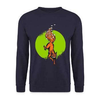 A Fox has Dreams - Unisex Sweatshirt - navy - Front - Alina (178cm) & Michal (187cm)