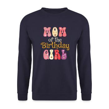 Mom Of The Birthday Girl, Birthday present - Unisex Sweatshirt - navy - Front - Alina (178cm) & Michal (187cm)