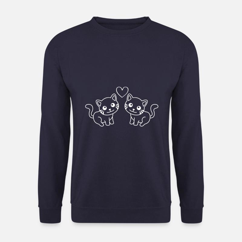 Cat Comic Couple Love - Unisex Sweatshirt - navy