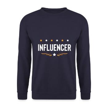 Influencer Beruf - Unisex Pullover - Navy - Vorne - Alina (178cm) & Michal (187cm)