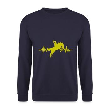 Heartbeat - Horse Stallion Mare Ross Equestrian - Unisex Sweatshirt - navy - Front - Alina (178cm) & Michal (187cm)