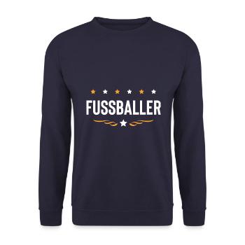 Fussballer Fussball Spieler - Unisex Pullover - Navy - Vorne - Alina (178cm) & Michal (187cm)