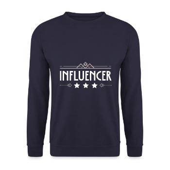 Influencer Beruf - Unisex Pullover - Navy - Vorne - Alina (178cm) & Michal (187cm)
