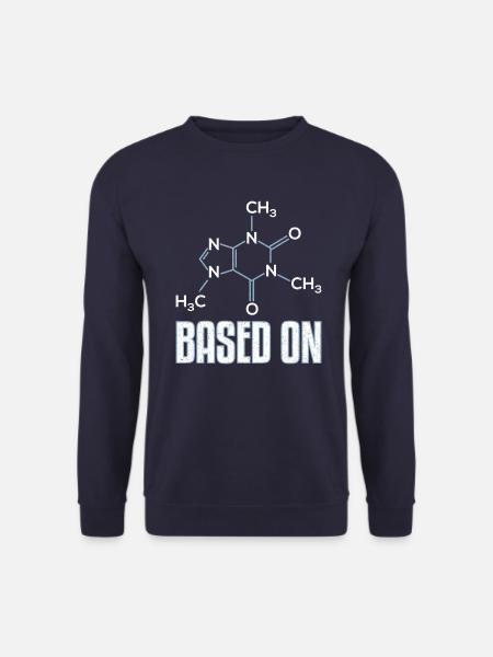 Basiert auf Koffein-Molekül-Geschenk - Unisex Pullover - Navy