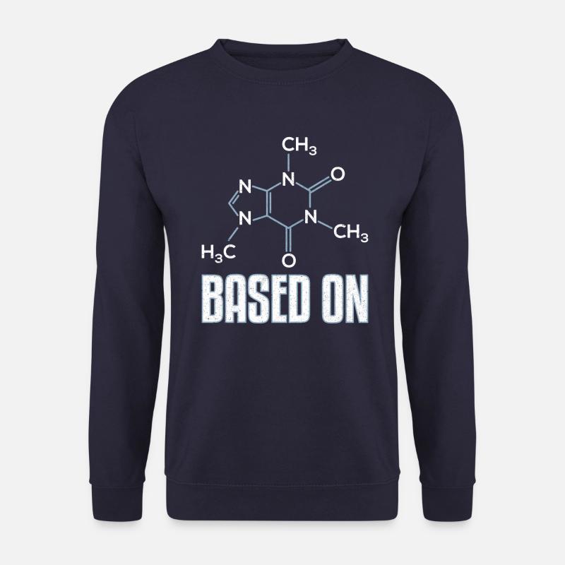 Basé sur le cadeau de molécule de caféine - Sweat-shirt Unisexe - marine