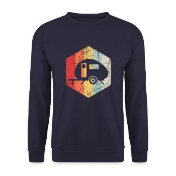 Retro Camping - Sweat-shirt Unisexe - marine - Devant - Alina (178cm) & Michal (187cm)