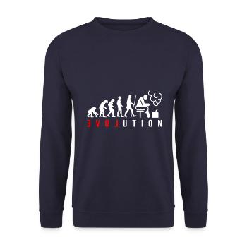 LOVE Evolution Sauna Sauna Gift Idea - Unisex Sweatshirt - navy - Front - Alina (178cm) & Michal (187cm)