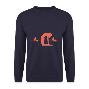 Heartbeat Gymnastics - Meditation Gymnastics Yoga - Unisex Sweatshirt - navy - Front - Alina (178cm) & Michal (187cm)