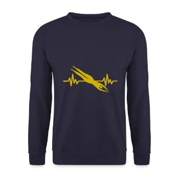 Heartbeat Swimmer - Diver Water Sports Athlete - Unisex Sweatshirt - navy - Front - Alina (178cm) & Michal (187cm)