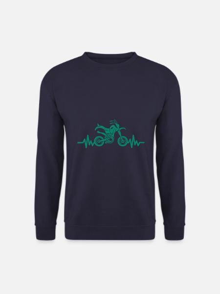 Heartbeat Motorcycle - Motorcross - Unisex Sweatshirt - navy