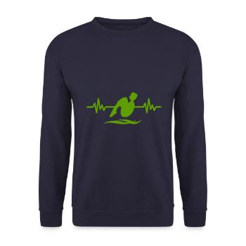 Heartbeat diver - water sports athlete - Unisex Sweatshirt - navy - Front - Alina (178cm) & Michal (187cm)