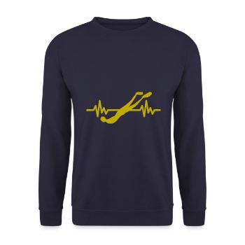 Heartbeat Swimmer - Diver Water Sports Athlete - Unisex Sweatshirt - navy - Front - Alina (178cm) & Michal (187cm)