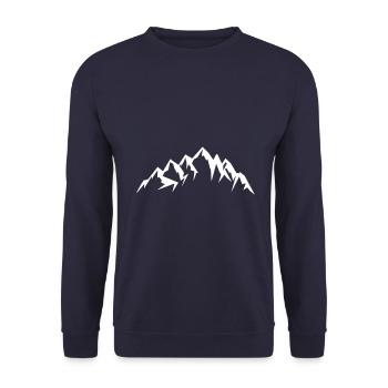 Mountains Symbol Icon - Unisex Pullover - Navy - Vorne - Alina (178cm) & Michal (187cm)