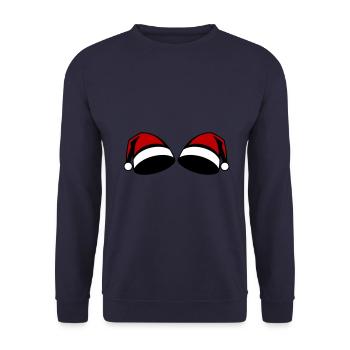 Chapeau de Noël Bonnet de Noël - Sweat-shirt Unisexe - marine - Devant - Alina (178cm) & Michal (187cm)