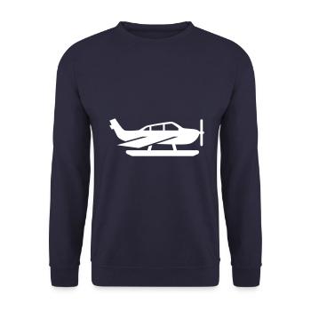 Airplane symbol - Unisex Sweatshirt - navy - Front - Alina (178cm) & Michal (187cm)