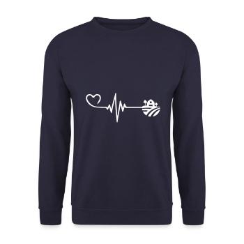 Farm Pulse Heart Love - Unisex Sweatshirt - navy - Front - Alina (178cm) & Michal (187cm)