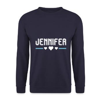 Jennifer - Unisex Sweatshirt - navy - Front - Alina (178cm) & Michal (187cm)