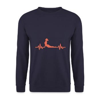 Heartbeat Gymnastics - Meditation Gymnastics Yoga - Unisex Sweatshirt - navy - Front - Alina (178cm) & Michal (187cm)